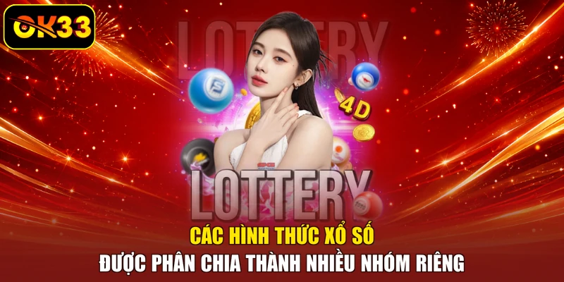 Các hình thức xổ số được phân chia thành nhiều nhóm riêng